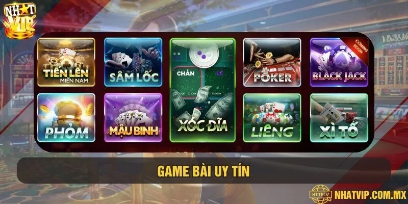 Danh sách các game bài siêu hot của Nhatvip