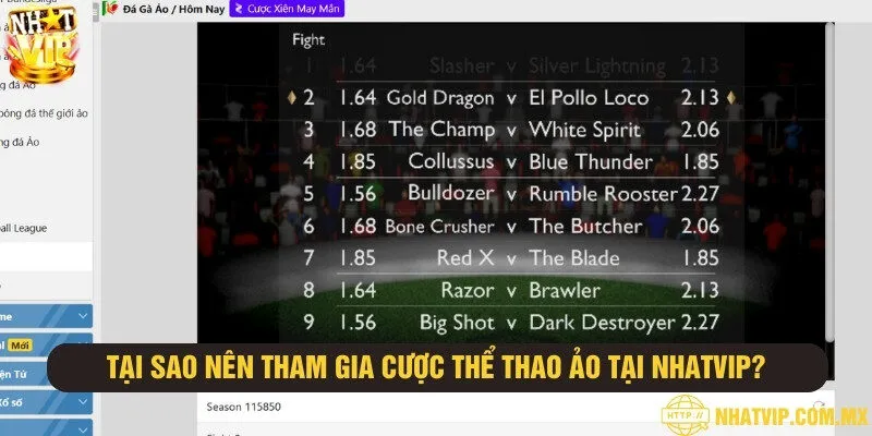 Lý do nên chọn cược thể thao ảo ở cổng game Nhatvip