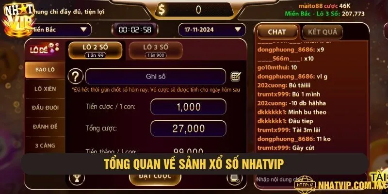 Sảnh xổ số được nhiều người chơi tại Nhatvip lựa chọn tham gia đặt cược